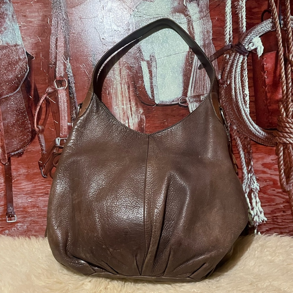 Roots XXL leather hobo bag